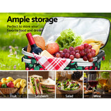 Alfresco Picnic Basket Folding Bag Hamper Insulated Storage Food Cover