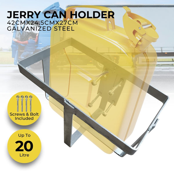 RYNOMATE 20L Jerry Can Holder for 4x4 Camper Trailer Caravan (Silver) RNM-TLC-100-SM
