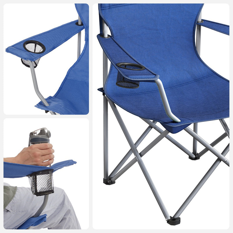 SONGMICS Set of 2 Folding Camping Outdoor Chairs Blue
