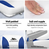 Seamanship 2X Folding Boat Seats Marine Swivel Low Back 13cm Padding White Blue