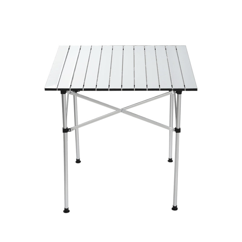 Weisshorn Folding Camping Table 70CM Roll Up Outdoor Picnic BBQ Aluminium Desk