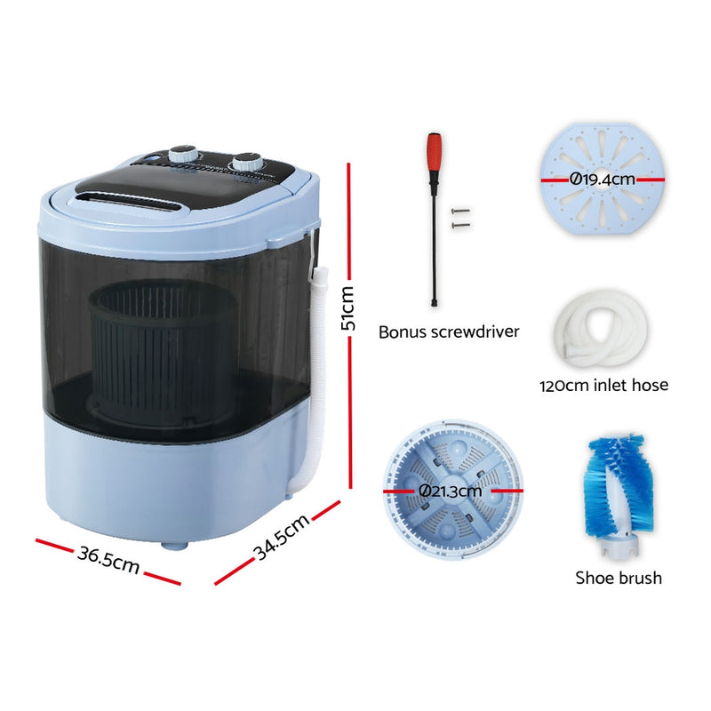 Devanti Portable Washing Machine 3KG Black