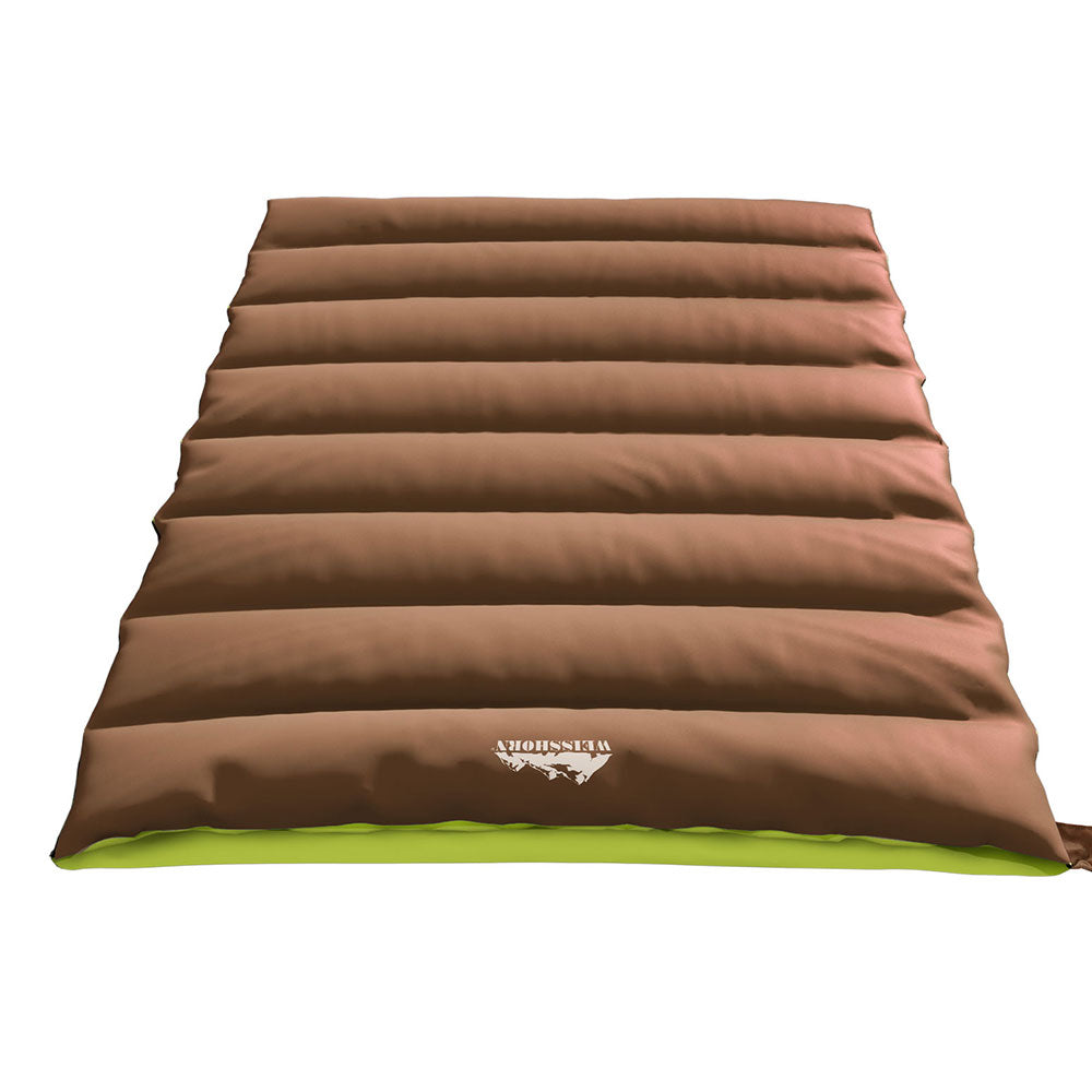 Weisshorn Sleeping Bag Double Bags Thermal Camping Hiking Tent Brown