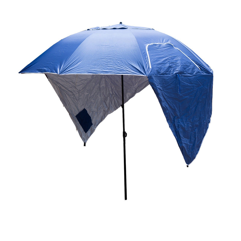 Havana Outdoors Beach Umbrella 2.4M Outdoor Garden Beach Portable Shade Shelter - Blue