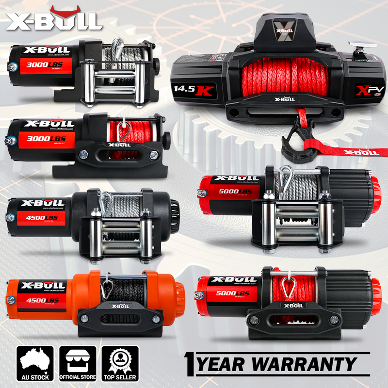 X-BULL Electric Winch 12V 4500LBS Synthetic Rope Wireless remote ATV UTV Boat Trailer