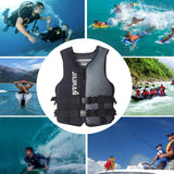 Life Jacket for Unisex Adjustable Safety Breathable Life Vest for Men Women(Black-XL)