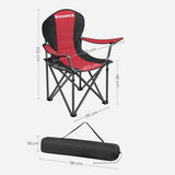 SONGMICS Folding Camping Chair with Bottle Holder Red and Black GCB06BK