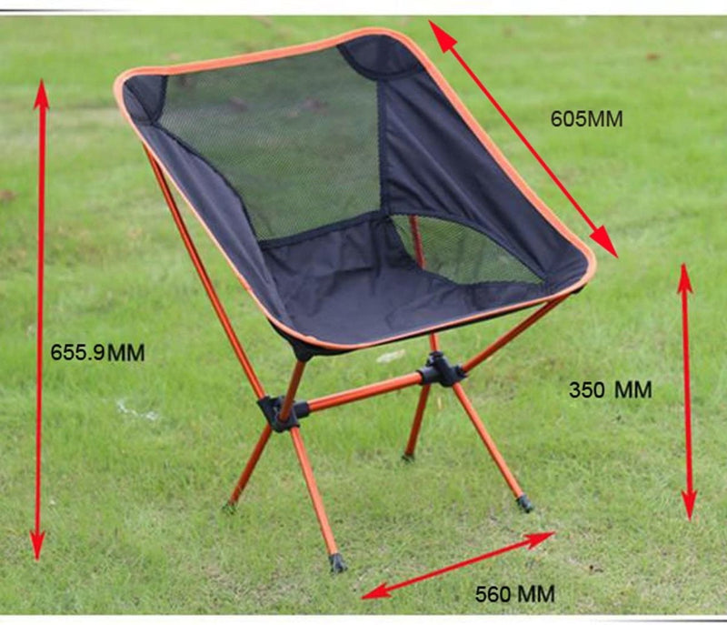 Ultralight Aluminum Alloy Folding Camping Camp Chair Outdoor Hiking Orange