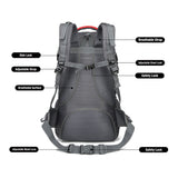 60L Waterproof Outdoor Hiking Backpack Camping Outdoor Trekking Bag(Black)